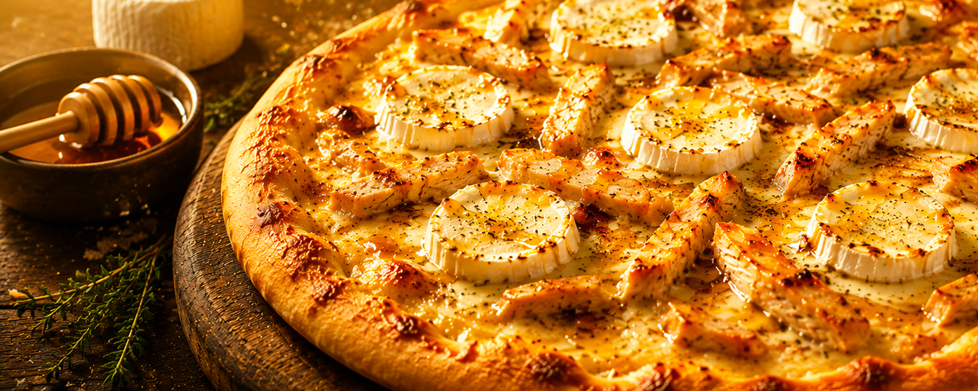 Pizza du mois — Chicken Chèvre Miel